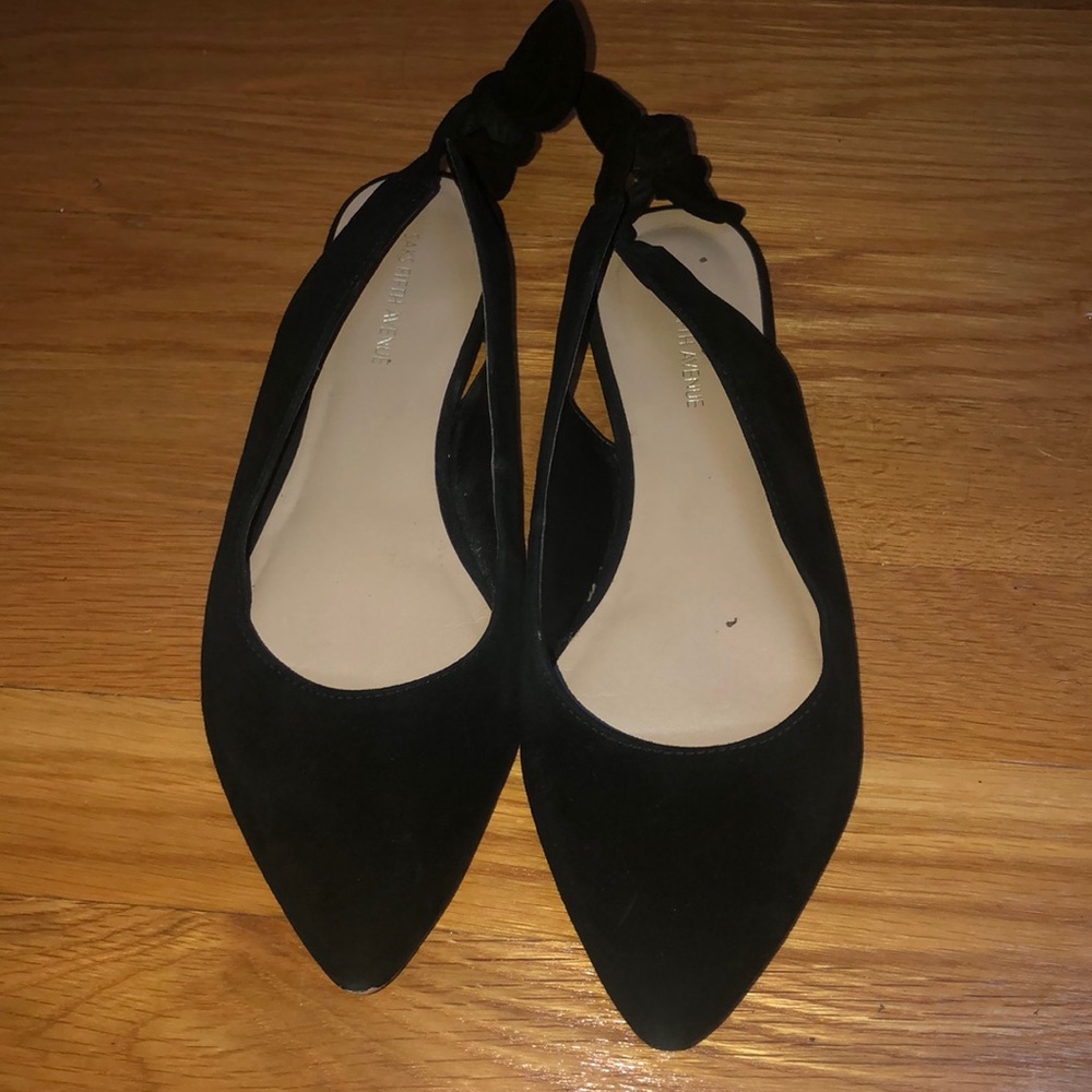 Black suede  flats